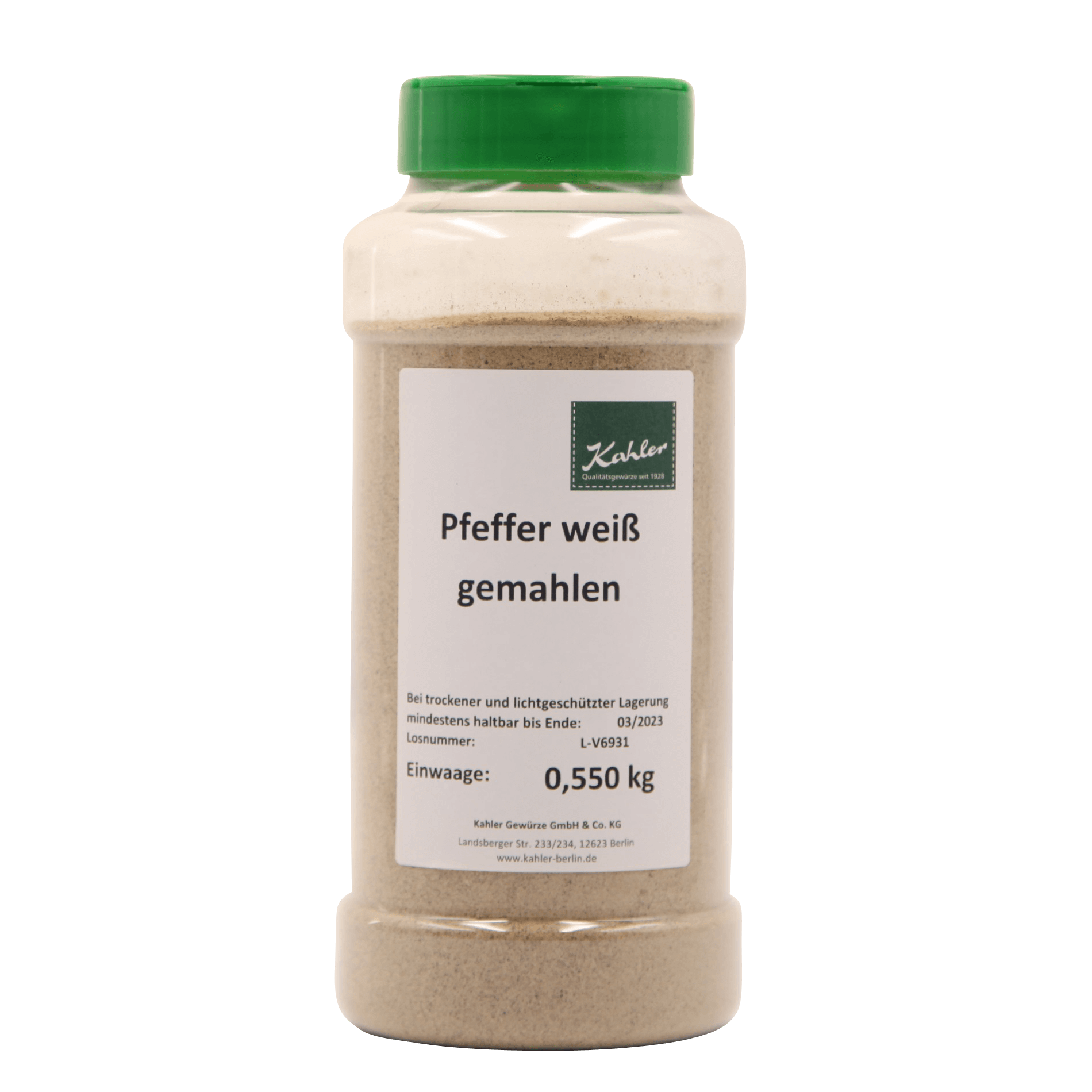 Weißer Pfeffer 'gemahlen'